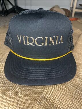 Virginia vintage Trucker Hat - Black with Gold Rope